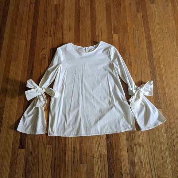 Mango White Blouse with sleeve details - Picture 1 of 10